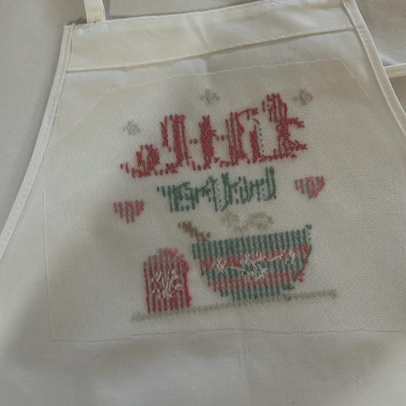 Hand embroidered adult and child Christmas aprons White washable apron - Picture 14 of 14